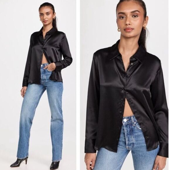 Reformation 100% Silk long sleeve top button down blouse - Picture 1 of 8